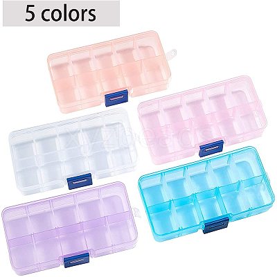 Rectangle Plastic Bead Storage Containers CON-PH0001-14-WH-1