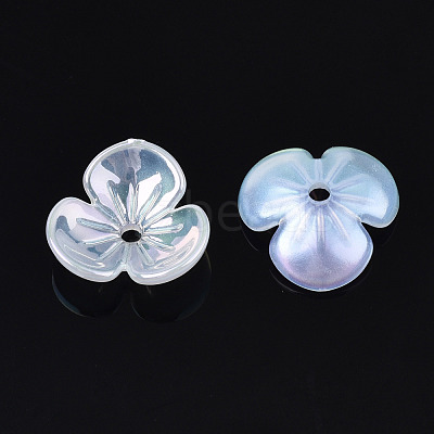3-Petal Electroplate Acrylic Bead Caps PACR-T014-03-1