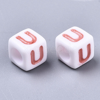 Opaque White Acrylic Beads SACR-R252-02U-1