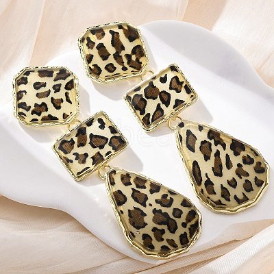 Alloy acrylic Dangle Stud Earrings EJEW-M075-01G-05-1