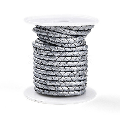 Braided Cowhide Leather Cord NWIR-N005-01L-4mm-1