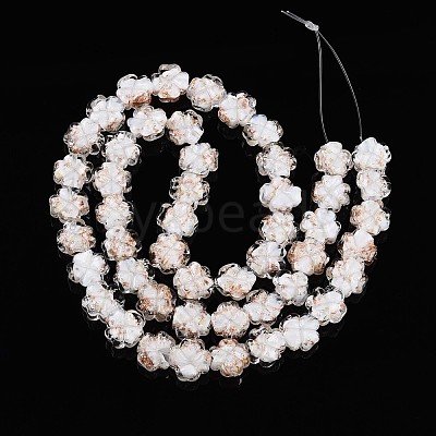Luminous Handmade Gold Foil Glass Beads Strands FOIL-N029-01A-1