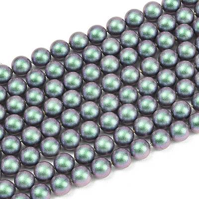 Frosted Glass Pearl Beads Strands GLAA-A044-08A-15-1