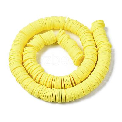 Flat Round Handmade Polymer Clay Beads CLAY-R067-12mm-22-1