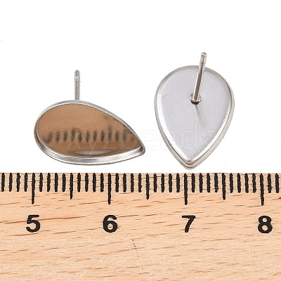 Tarnish Resistant 304 Stainless Steel Stud Earring Settings X-STAS-Q170-13-1