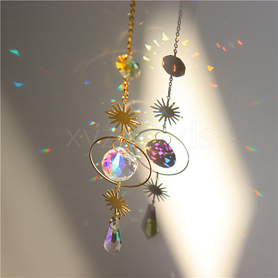 Quartz Crystal Big Pendant Decorations HJEW-PW0001-018D-1
