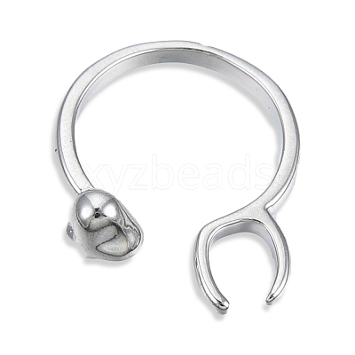 Brass Open Cuff Ring Cadmium Free & Nickel Free & Lead Free RJEW-N039-04P-1