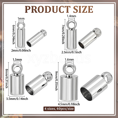 160Pcs 4 Styles Brass Cord Ends KK-PH0011-71-1