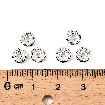 Brass Rhinestone Spacer Beads RB-A014-L6mm-02S-1