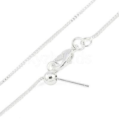 1mm Rack Plating Brass Box Chain Adjustable Slider Necklaces for Women Men MAK-L044-56S-1
