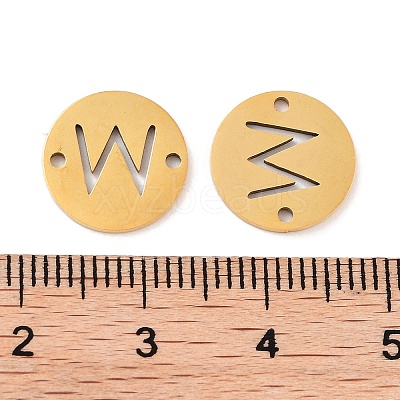 PVD Vacuum Plating 201 Stainless Steel Hollow Flat Round Links FIND-R149-03W-G-1