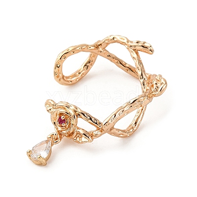 Brass Micro Pave Cubic Zirconia Findings KK-D378-20G-1