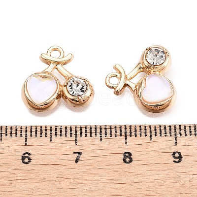 Rack Plating Alloy Glass Pendants FIND-N005-13G-1