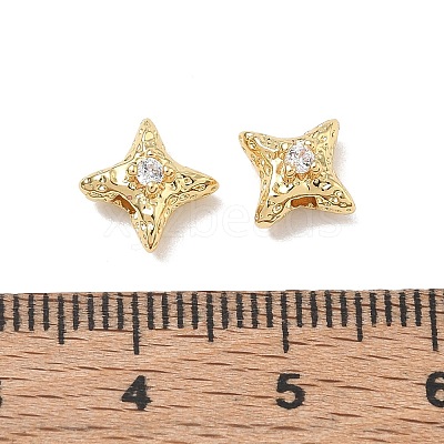Brass Micro Pave Clear Cubic Zirconia Beads CU-CBA91C0-02G-1