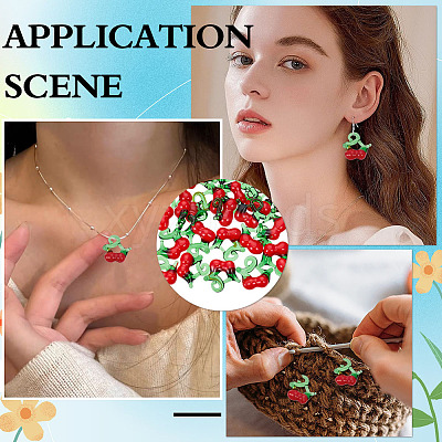 40Pcs Handmade Lampwork Pendants LAMP-ME0001-22-1