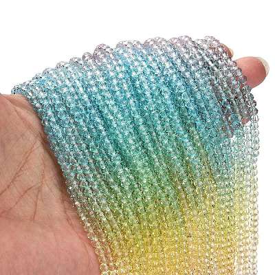 Transparent Painted Glass Beads Strands DGLA-A034-T1mm-A15-1
