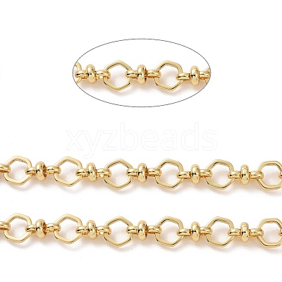 Brass Hexagon & Knot Link Chains CHC-K013-14G-1