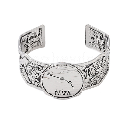 Constellation Alloy Open Cuff Bangles for Women Men LS-BJEW-C064-01AS-04-1