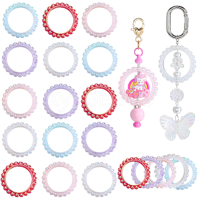 30Pcs UV Plating Opaque Acrylic Beads Frames PACR-SP0001-03-1