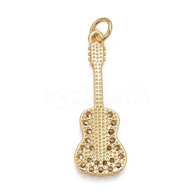 Rack Plating Brass Clear Cubic Zirconia Pendants X-KK-M229-42G-1