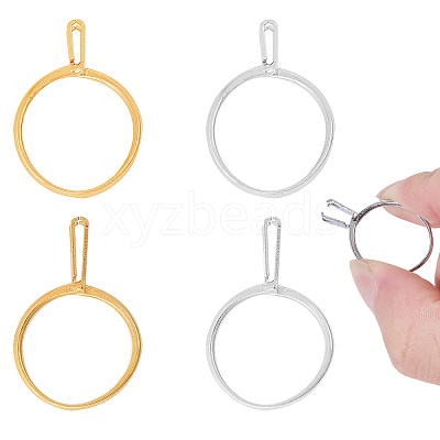 4Pcs 4 Styles Alloy Cuff Ring Findings FIND-CA0009-57-1