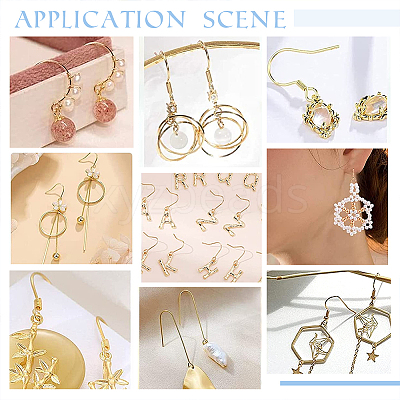180Pcs 6 Style Brass Earring Hooks KK-PH0005-13-1