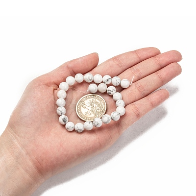 1 Strand White Round Natural Howlite Beads Strands X-TURQ-G091-8mm-1