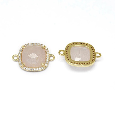 Natural Rose Quartz Links connectors G-L514-019D-1