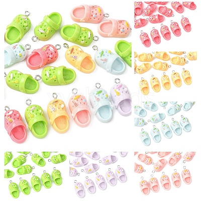 20Pcs Opaque Resin Pendants RESI-YW0005-49-1
