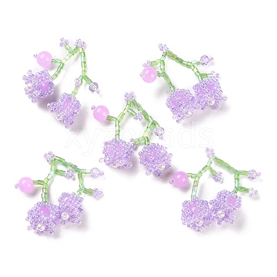 Seed & Acrylic & ABS Plastic Pearl Beaded Pendants GLAA-C028-03C-1