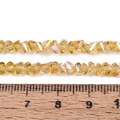Electroplate Transparent Glass Beads Strands GLAA-N021-4mm-23-1