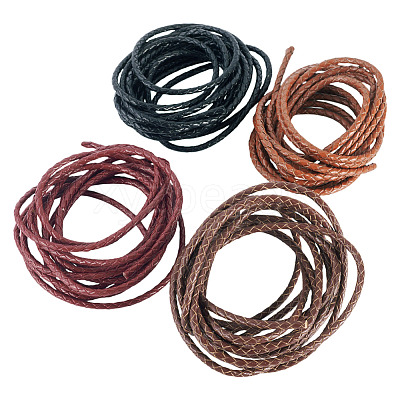 10 Yards 4 Colors Braided Leather Cord WL-TA0001-03-1