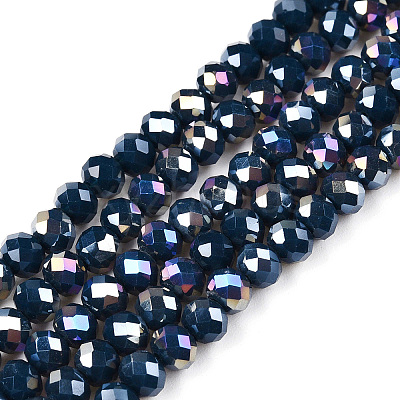 Electroplate Glass Beads Strands EGLA-A04-P6mm-B16-1