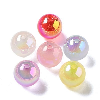 UV Plating Iridescent Acrylic Beads MACR-D032-04-1