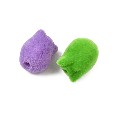 Flocking Opaque Acrylic Beads OACR-G055-02C-1