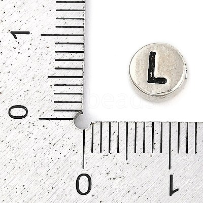 925 Sterling Silver Flat Round with Letter Beads LS-STER-G044-01AS-L-1