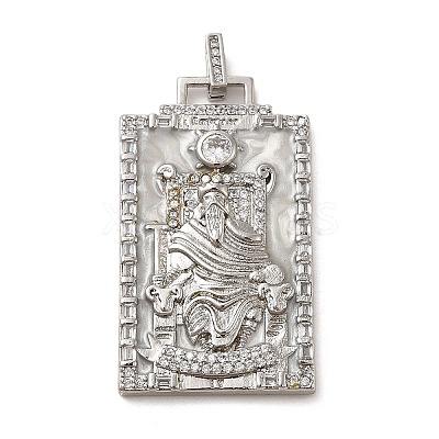 Brass Micro Pave Cubic Zirconia Pendants with Enamel KK-H458-01P-19-1