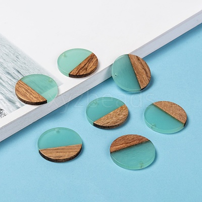 Resin & Walnut Wood Pendants RESI-S358-02B-03-1