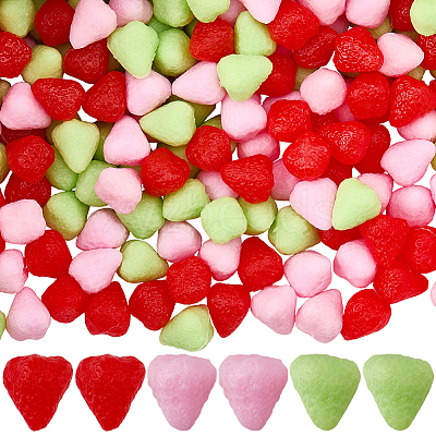 150Pcs 3 Styles PVC Strawberry Display Decorations DJEW-SC0001-31B-1
