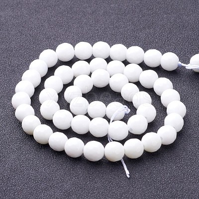 Synthetic White Agate Beads Strands X-G-D419-8mm-01-1