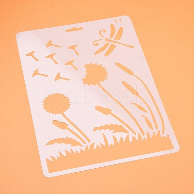 Plastic Reusable Drawing Painting Stencils Templates DIY-F018-B11-1