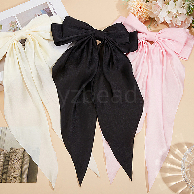 Cloth Big Bowknot Hair Barrettes AJEW-CP0008-41A-02-1