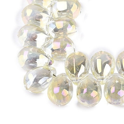 Electroplate Baking Paint Transparent Glass Beads Strands GL-N005-02A-C15-1