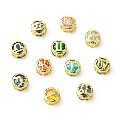 Brass Micro Pave Cubic Zirconia Spacer Beads KK-CJC0015-21G-1