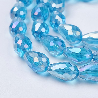 Electroplate Glass Beads Strands EGLA-D015-12x8mm-22-1