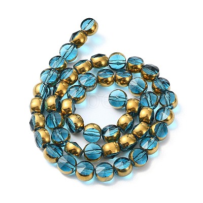 Half Plated Electroplate Transparent Glass Beads Strands EGLA-E060-02A-HP-1