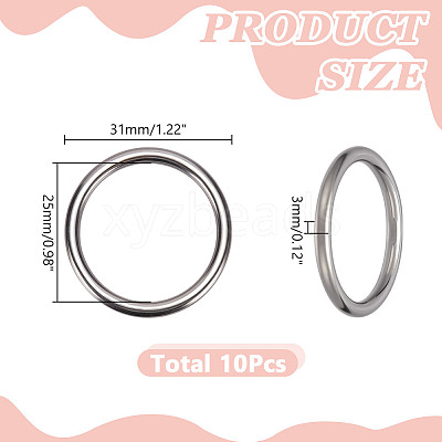 16Pcs 304 Stainless Steel Linking Rings STAS-AR0002-65A-P-1