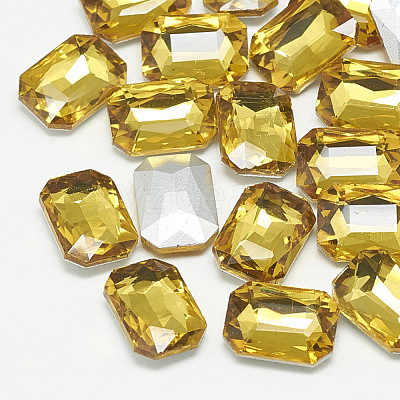 Pointed Back Glass Rhinestone Cabochons RGLA-T079-13x18mm-22-1