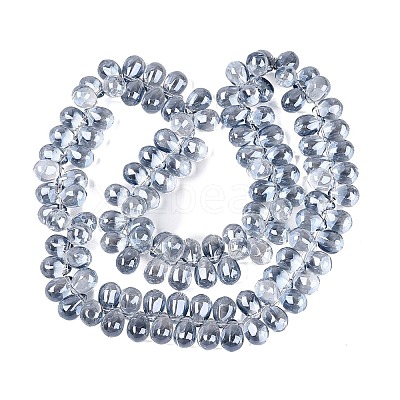 Electroplate Baking Paint Transparent Glass Beads Strands GL-N005-02A-C07-1