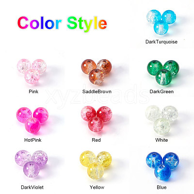 Baking Paint Crackle Glass Bead CCG-PH0002-8mm-02-1